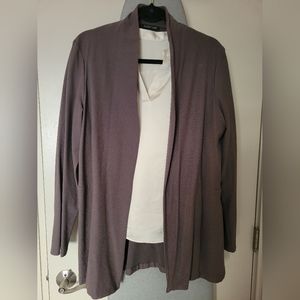 Eileen Fisher Stretch Knit Long Jacket EUC